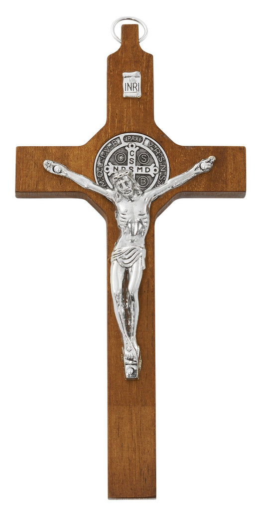 St. Benedict Brown Wood Crucifix