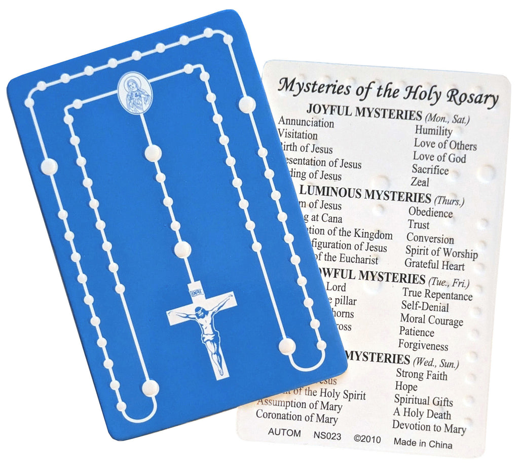 Embossed Rosary Prayer Card