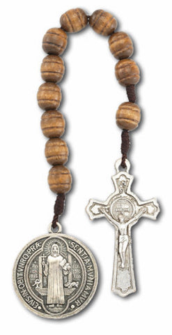 One Decade St. Benedict Wood Rosary - Catholic Shoppe USA