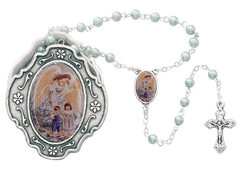 Child's First Rosary with Guardian Angel Keepsake Box