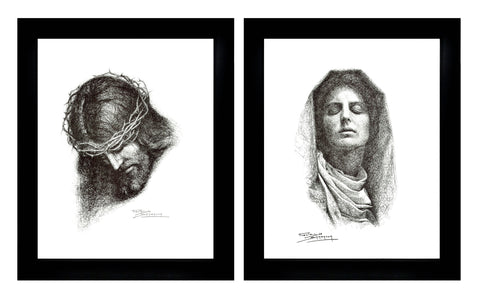 Portraits of Jesus and Mary by Jose Fuentes de Salamanca