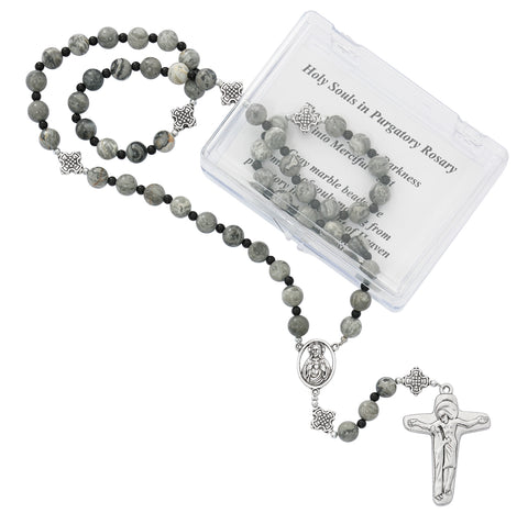 Holy Souls Rosary Gray Marbled