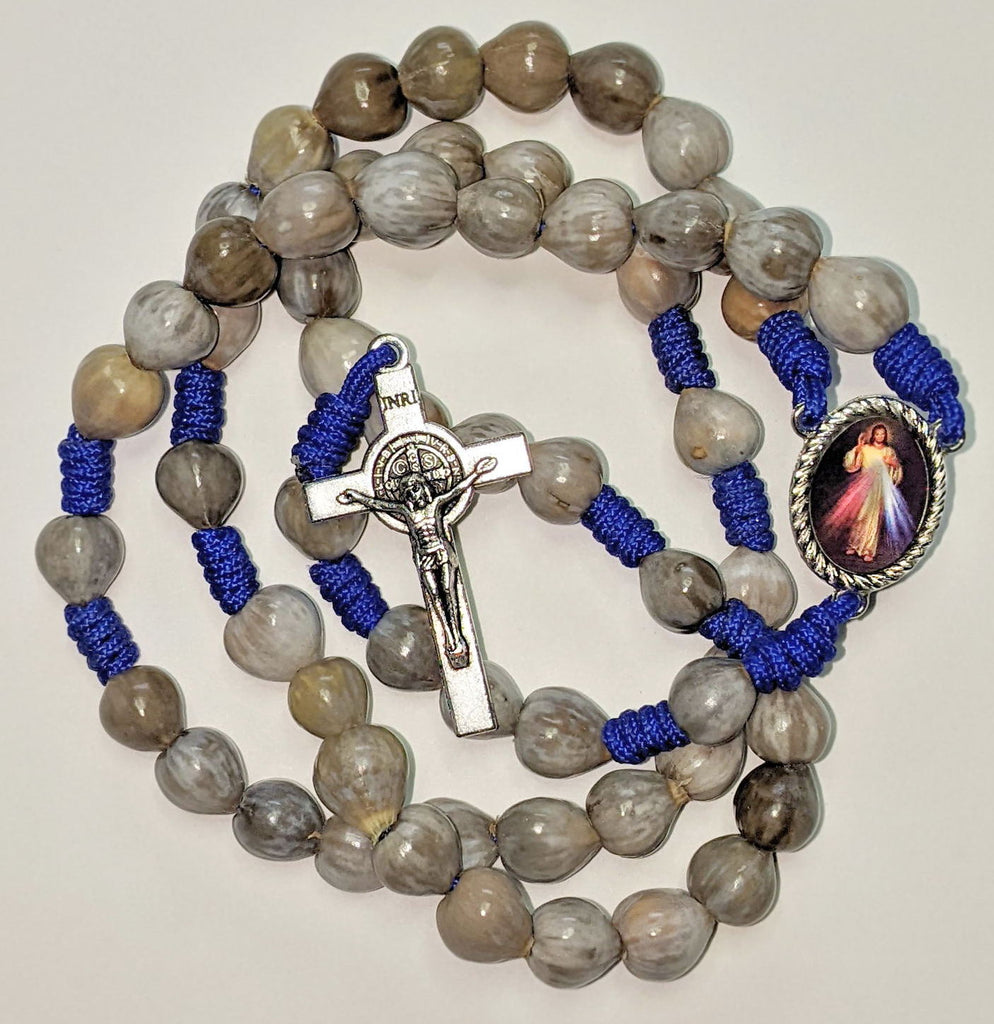 Job's Tears Beaded Rosary with Pray the Rosary Pamphlet