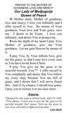 Our Lady of Medjugorje Queen of Peace Prayer Card