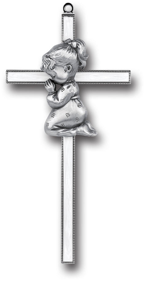 Praying Girl Cross - Catholic Shoppe USA