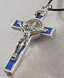 Crucifix Medal of St. Benedict in Brown, Blue or Red - Catholic Shoppe USA - 3