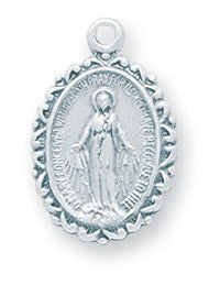 Sterling Silver Oval Miraculous Medal - Catholic Shoppe USA