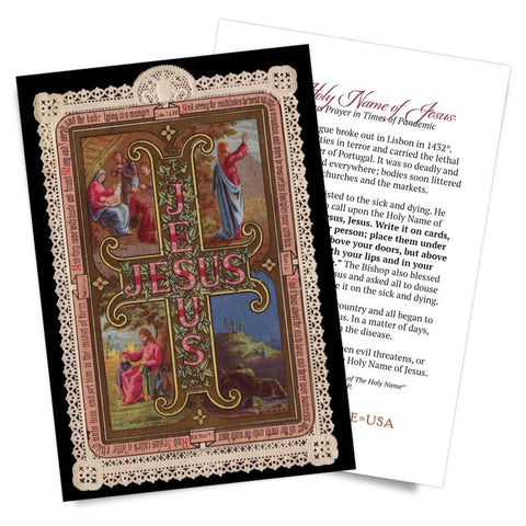 The Holy Name of Jesus - A Miraculous Prayer in Times of Pandemic Prayer Card