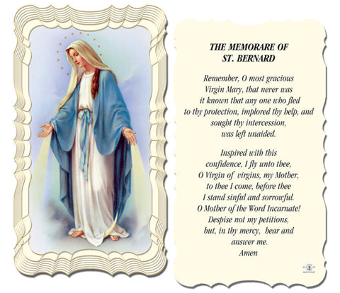 The Memorare of St. Bernard Prayer Card