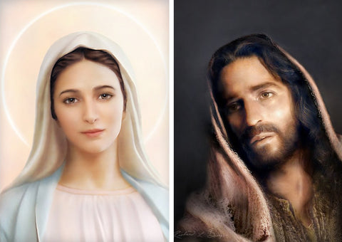 Our Lady of Grace and Portrait of Christ Prayer Cards